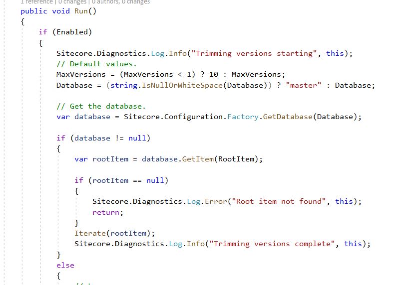 Trim old versions of Sitecore items
